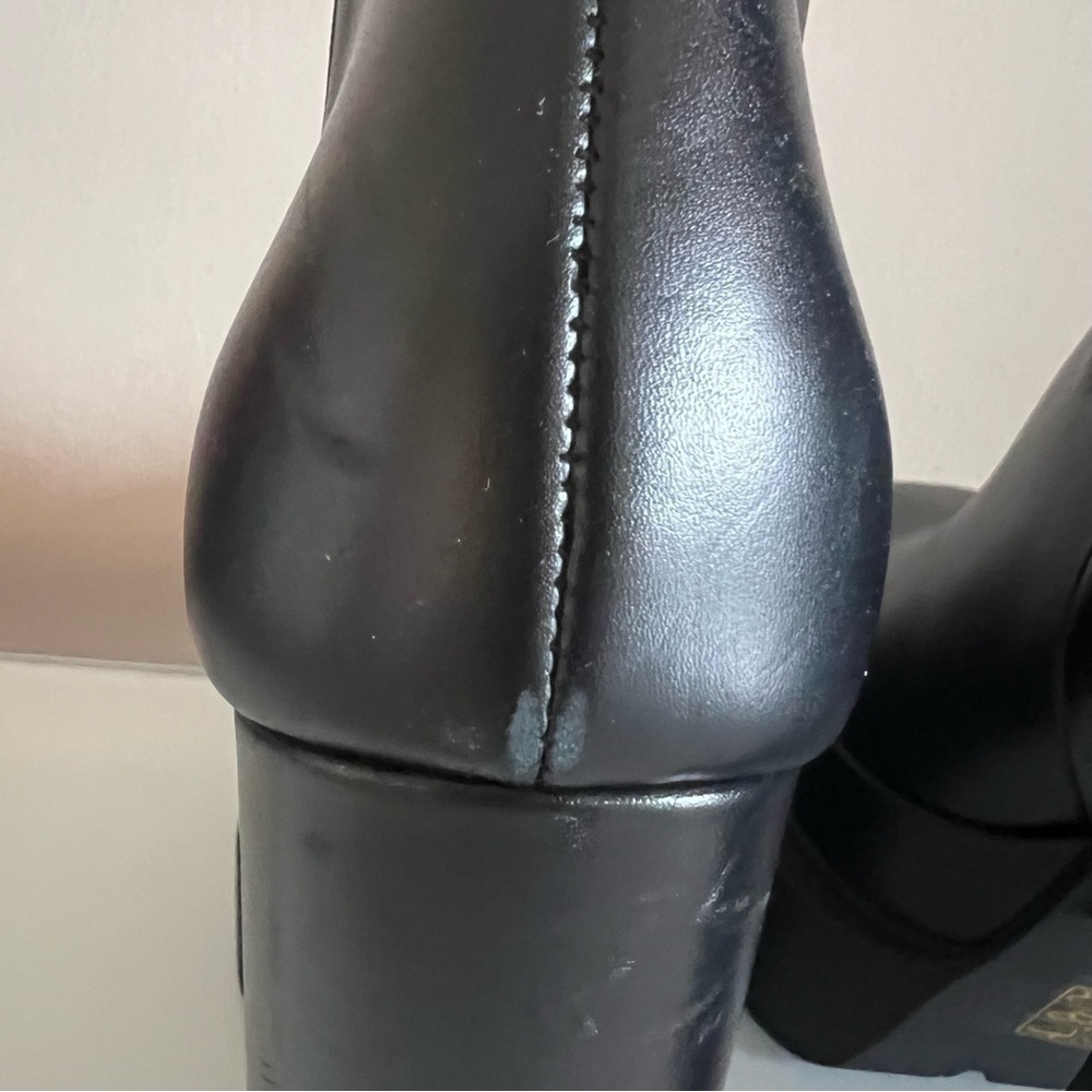VERSACE | Black block platform aevitas Versace lug sole designer leather boot - Picture 11 of 16